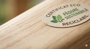 Detaliu lemn masiv cu finisaj ecologic non-toxic pentru mobilier copii.